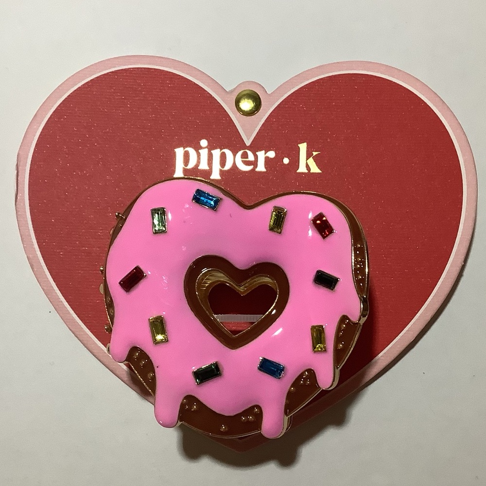 Piper K Heart Shaped Sprinkle Donut Hair Claw Clip New